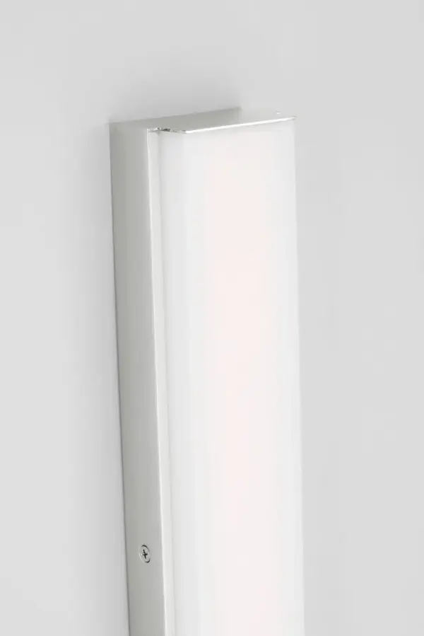 The Panna 30" LED Vanity combines clean geometric design with practical functionality. Its adjustable color temperature (2700K-5000K) makes it versatile for both warm ambience and task lighting in bathrooms and dressing areas. - alternate view