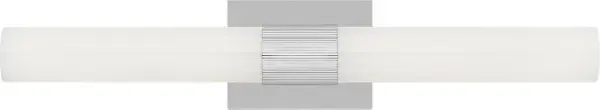 The Sarco 24" LED Vanity brings sculptural presence with its dual-cylinder design and refined band accent. Chrome finish and modern geometry make it ideal for contemporary bathrooms and powder rooms. - alternate view