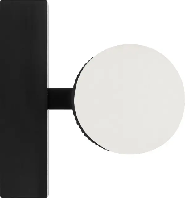 The Sarco 24" LED Vanity brings sculptural presence to bathrooms with its distinctive dual-cylinder design and refined band accent. Modern geometry in Midnight Black finish delivers both style and practical LED lighting. - alternate view