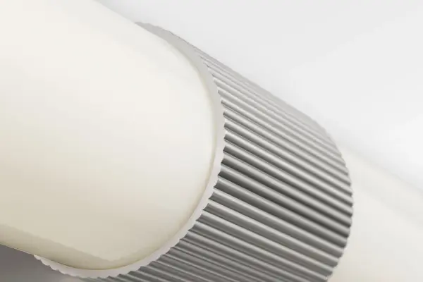 The Sarco 30" LED Vanity brings sculptural presence to bathrooms with its dual-cylinder design and refined band detailing. Modern geometry combines with energy-efficient LED technology for a sophisticated lighting solution. - alternate view