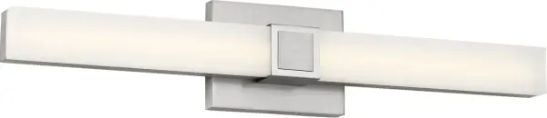 The Fentress 24" LED vanity light delivers contemporary sophistication with its low-profile rectangular design and integrated LED technology. Perfect for modern bathrooms seeking clean, architectural lighting.