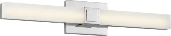 The Fentress 24" LED Vanity Light delivers clean, contemporary styling with energy-efficient LED technology. Its low-profile rectangular design and polished chrome finish create a sophisticated look perfect for modern bathrooms.