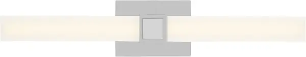 The Fentress 24" LED Vanity Light delivers clean, contemporary styling with energy-efficient LED technology. Its low-profile rectangular design and polished chrome finish create a sophisticated look perfect for modern bathrooms. - alternate view