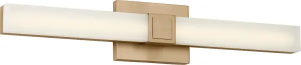 The Fentress 24" LED Vanity delivers clean, contemporary lighting with its low-profile rectangular design and warm Satin Brass finish. Perfect for modern bathrooms seeking efficient LED illumination with minimalist style.