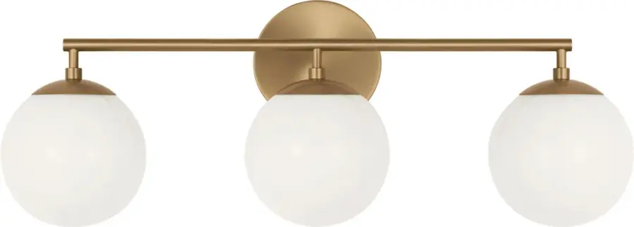 Nube Three Light Vanity in Satin Brass - Image 1