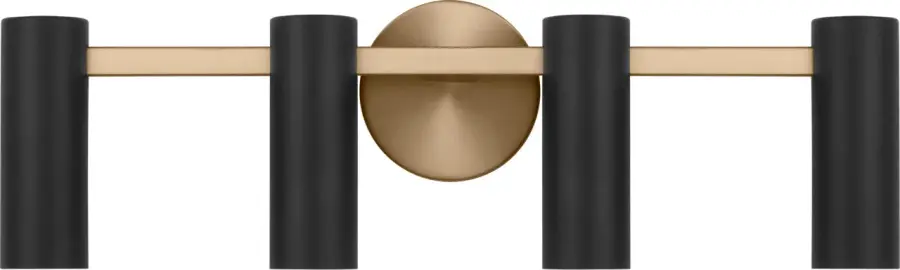 Zentro Four Light Vanity in Satin Brass - Image 1