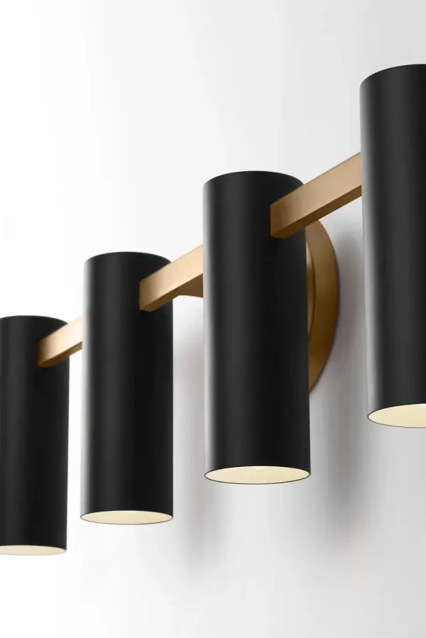 Zentro Four Light Vanity in Satin Brass - Image 5