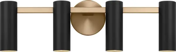 Zentro Four Light Vanity in Satin Brass - Image 4