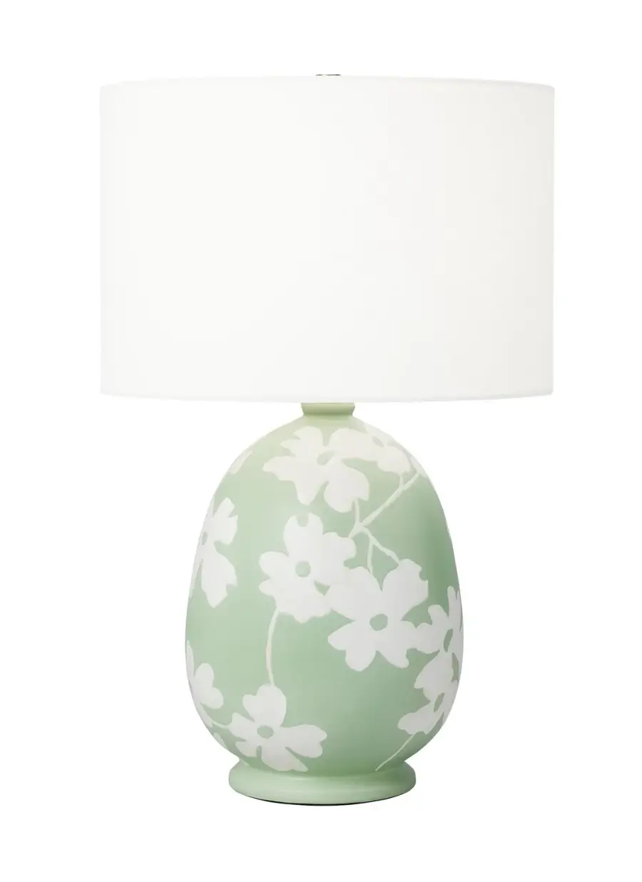 Lila One Light Table Lamp in Semi Matte Green