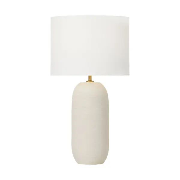 The Fanny table lamp by Hable combines elemental ceramic construction with a refined matte concrete finish. Its iconic silhouette and white linen shade deliver both ambient lighting and modern aesthetic appeal.