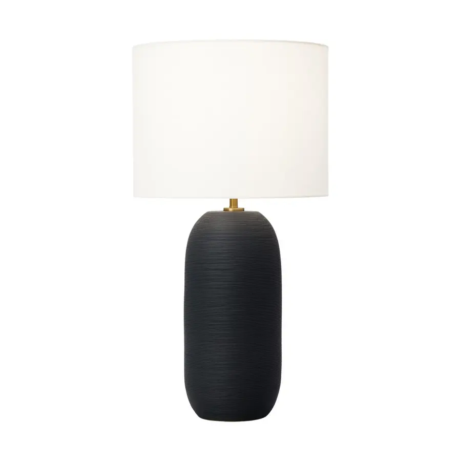Fanny One Light Table Lamp in Rough Black Ceramic
