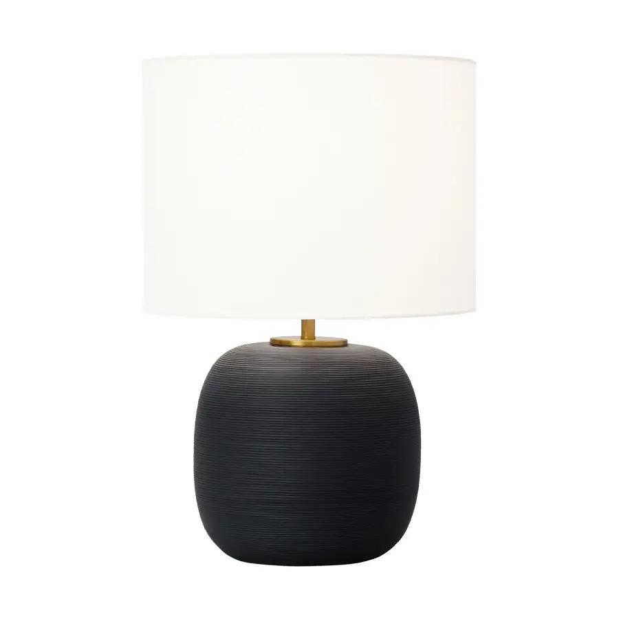 Fanny One Light Table Lamp in Rough Black Ceramic