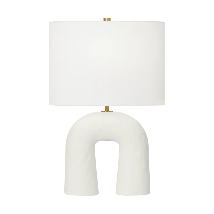 Aura Small Table Lamp in Matte White Ceramic - Image 1