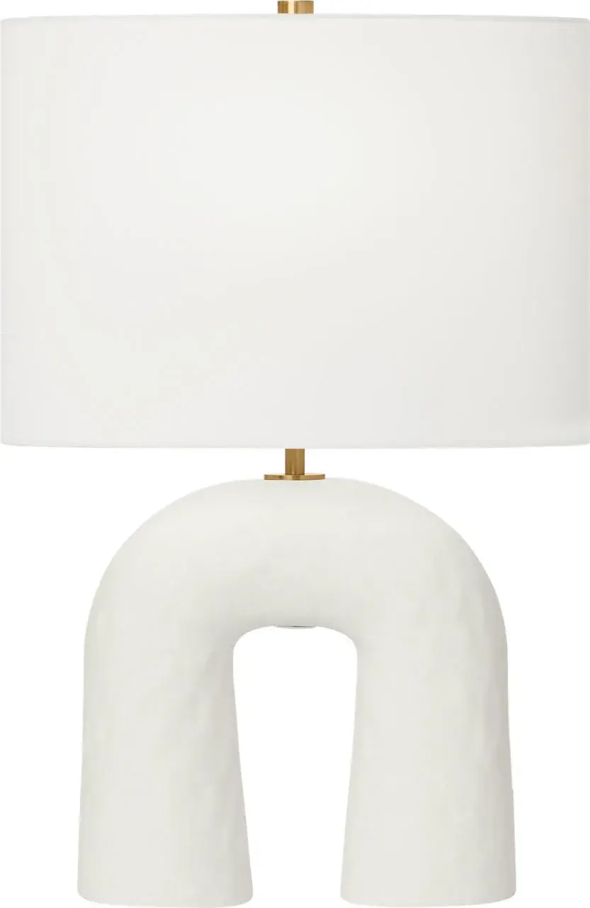 Aura Small Table Lamp in Matte White Ceramic - Image 2