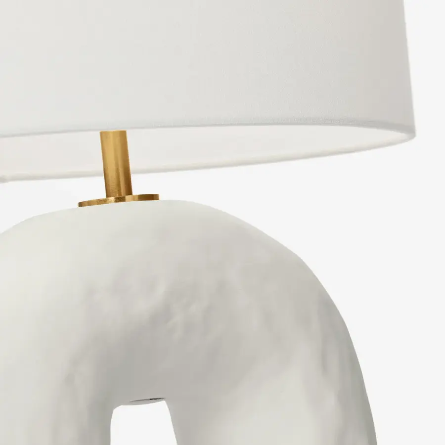 Aura Small Table Lamp in Matte White Ceramic - Image 6