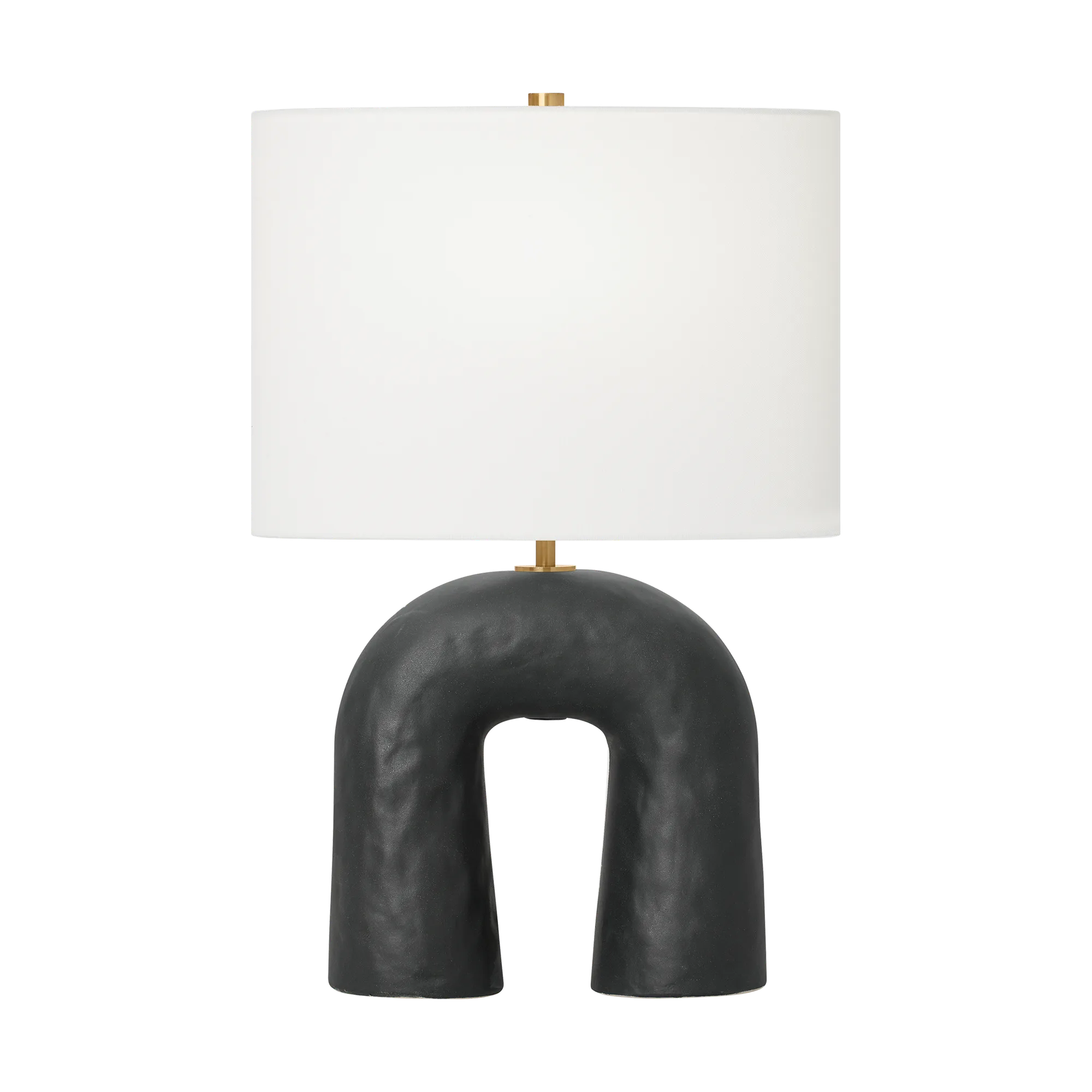 Aura Small Table Lamp in Rough Black Ceramic