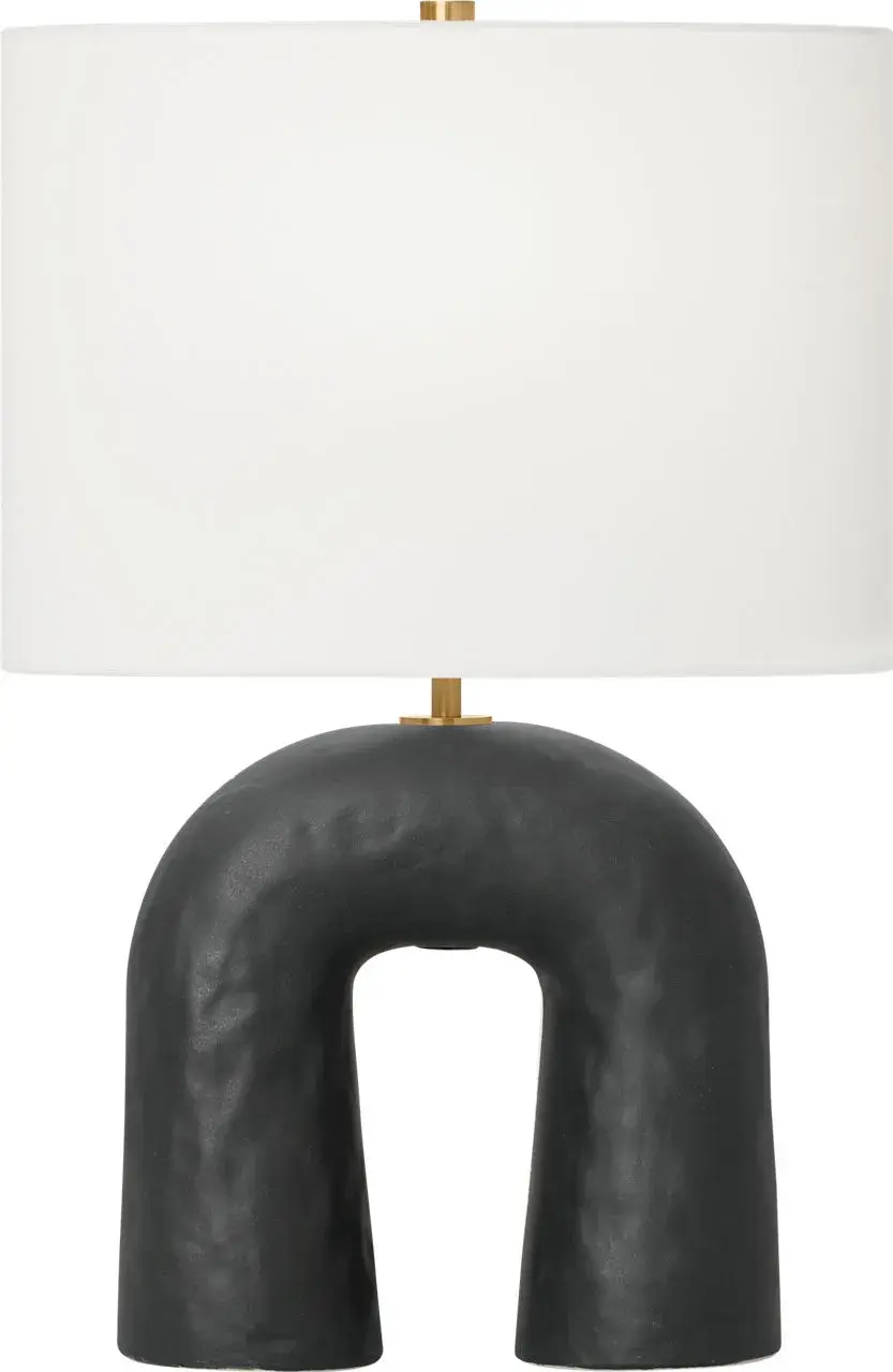 Aura Small Table Lamp in Rough Black Ceramic - Image 2