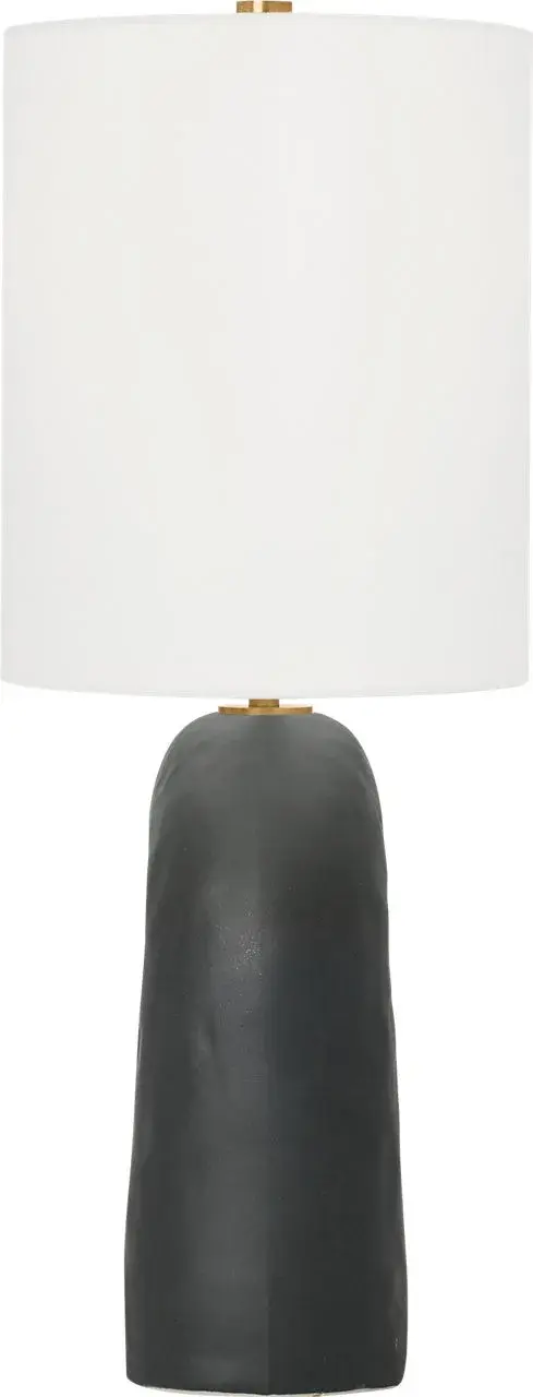 Aura Small Table Lamp in Rough Black Ceramic - Image 4