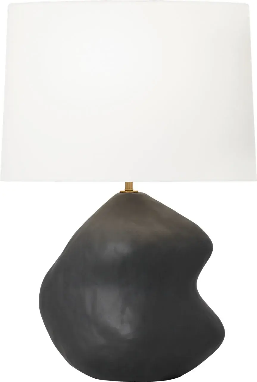 Broxton Medium Table Lamp in Rough Black Ceramic - Image 3