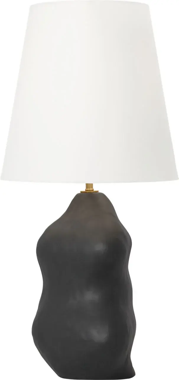 Broxton Medium Table Lamp in Rough Black Ceramic - Image 4