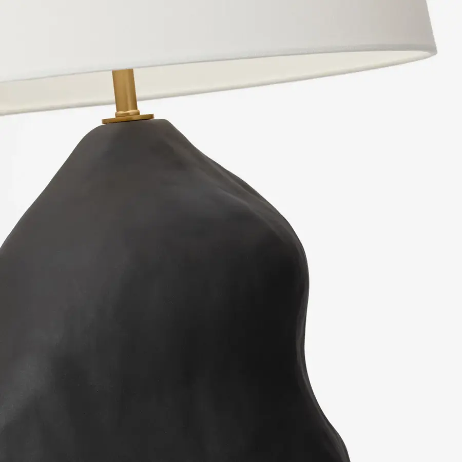 Broxton Medium Table Lamp in Rough Black Ceramic - Image 6