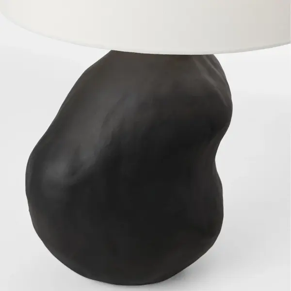 Broxton Medium Table Lamp in Rough Black Ceramic - Image 7