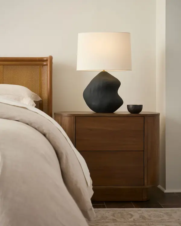 Broxton Medium Table Lamp in Rough Black Ceramic - Image 9