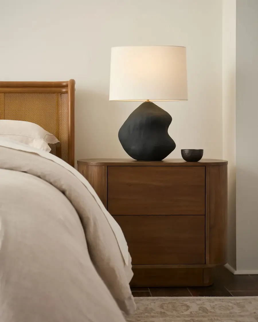Broxton Medium Table Lamp in Rough Black Ceramic - Image 9