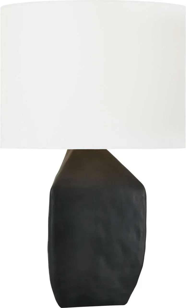 Sybert Medium Table Lamp in Rough Black Ceramic - Image 3