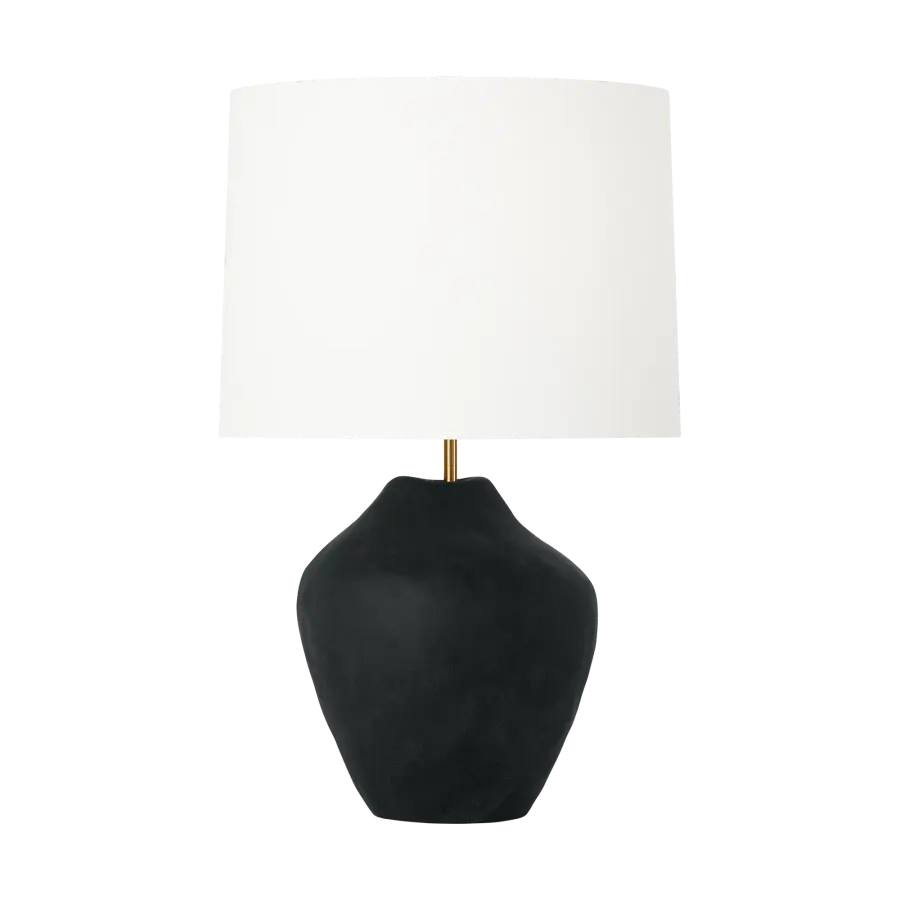 Cadley Medium Table Lamp in Rough Black Ceramic - Image 1