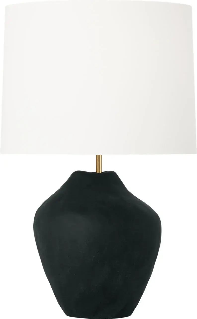 Cadley Medium Table Lamp in Rough Black Ceramic - Image 2
