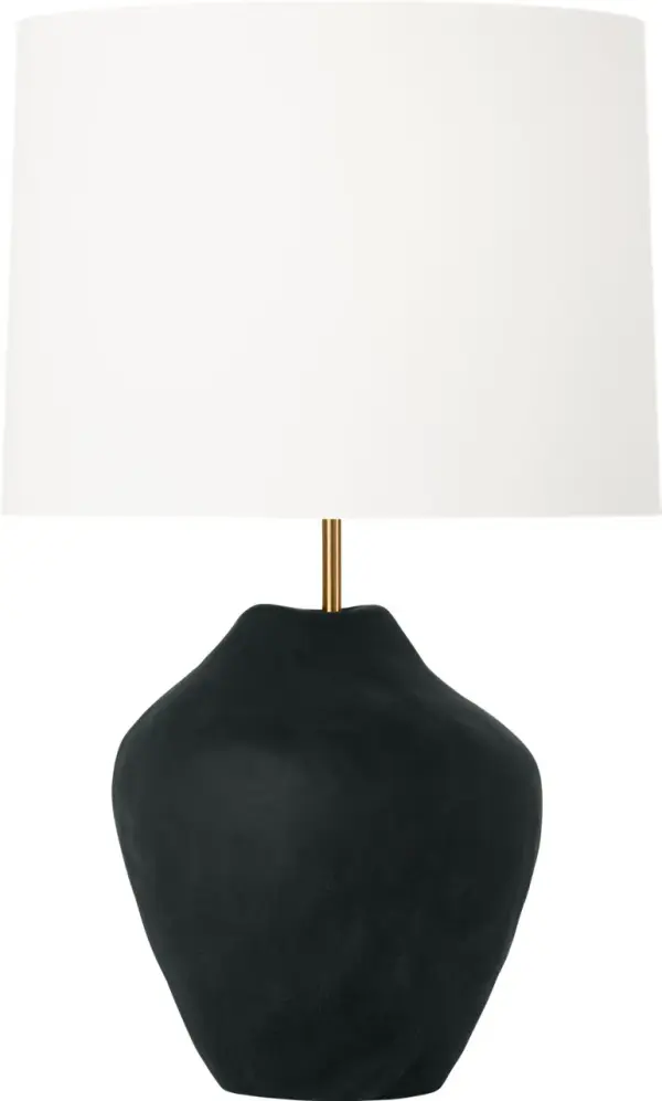 Cadley Medium Table Lamp in Rough Black Ceramic - Image 3