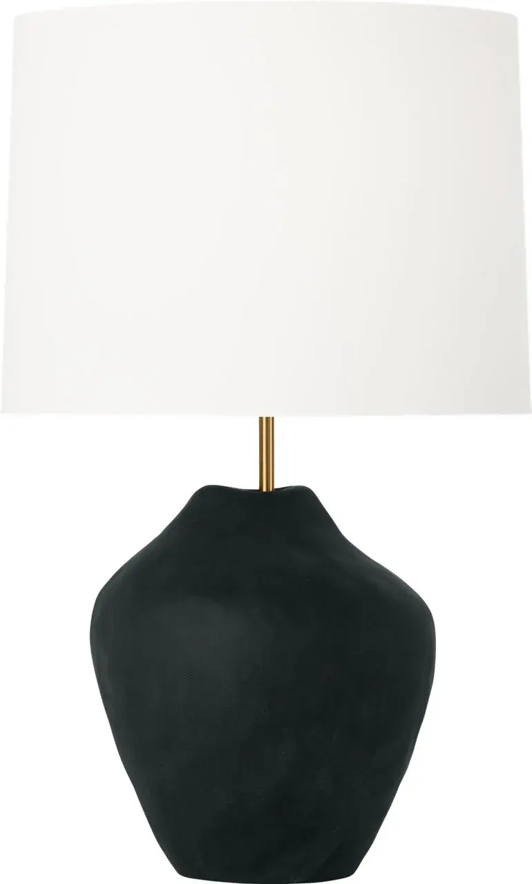 Cadley Medium Table Lamp in Rough Black Ceramic - Image 3
