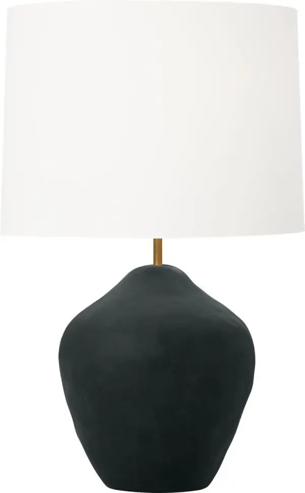 Cadley Medium Table Lamp in Rough Black Ceramic - Image 4