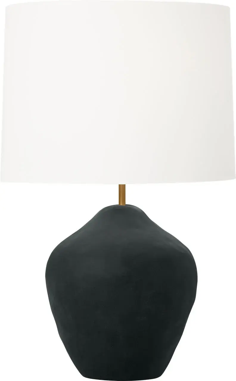 Cadley Medium Table Lamp in Rough Black Ceramic - Image 4