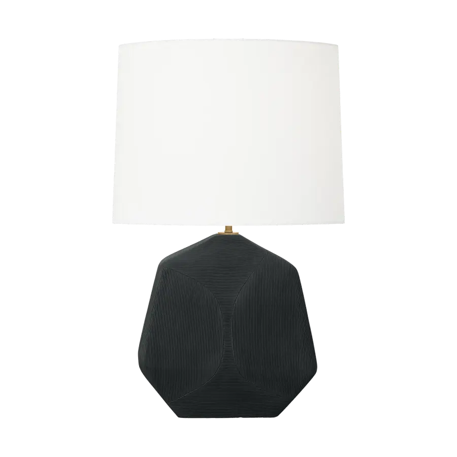 Tallulah Medium Table Lamp in Rough Black Ceramic - Image 1