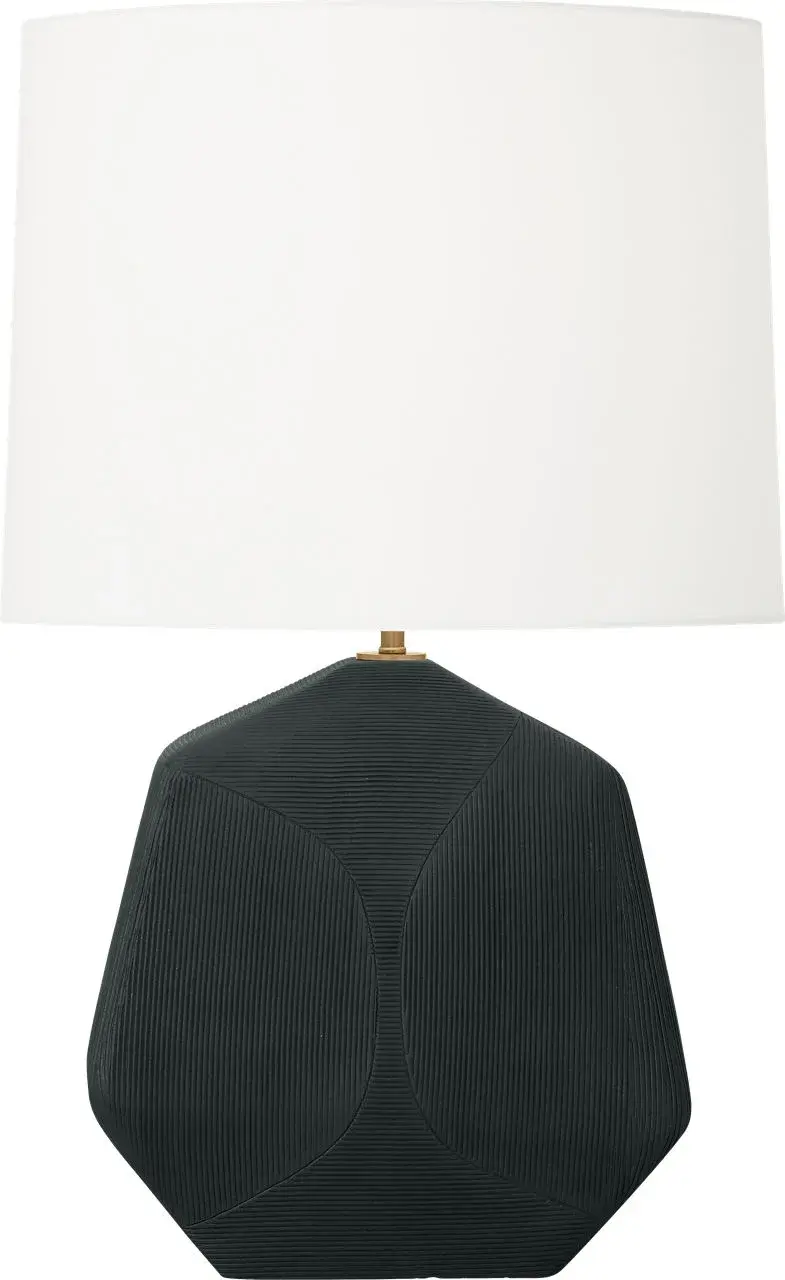 Tallulah Medium Table Lamp in Rough Black Ceramic - Image 2