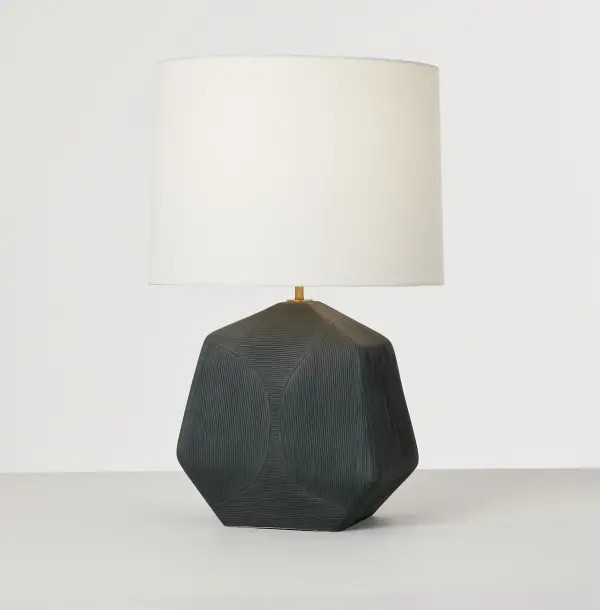 Tallulah Medium Table Lamp in Rough Black Ceramic - Image 3