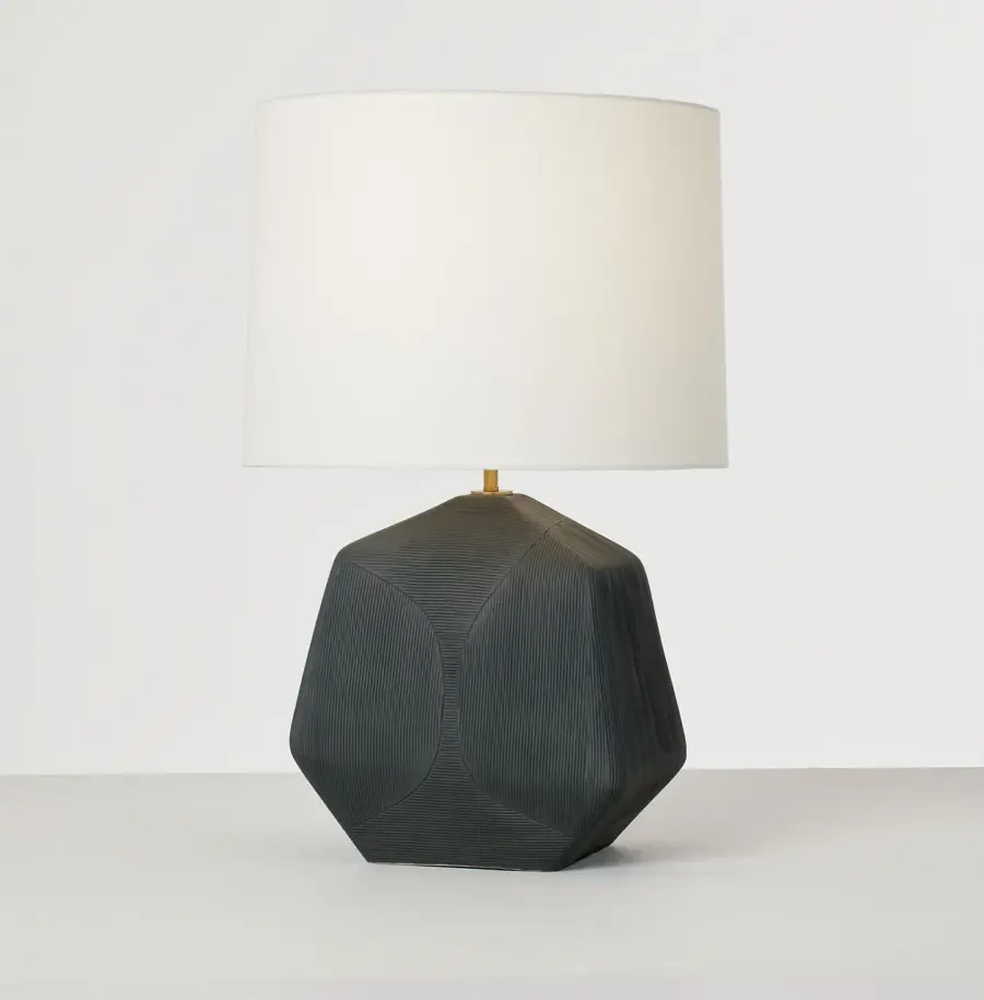 Tallulah Medium Table Lamp in Rough Black Ceramic - Image 3