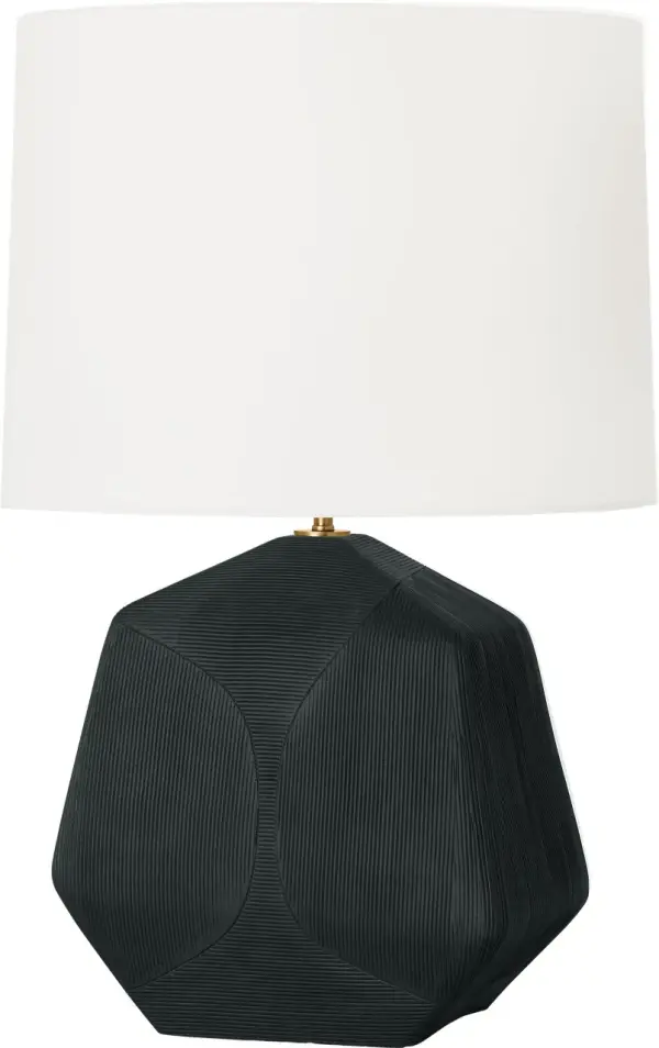 Tallulah Medium Table Lamp in Rough Black Ceramic - Image 4