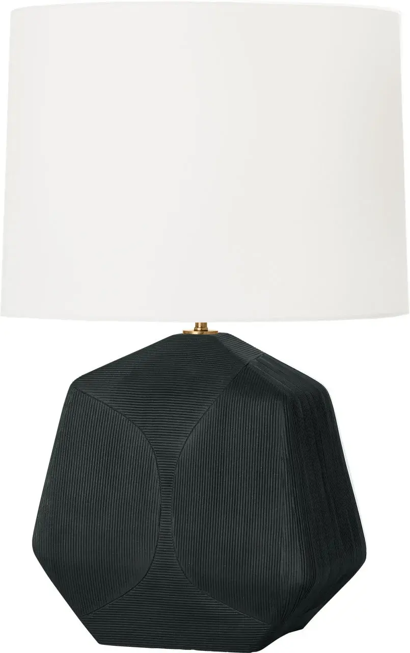 Tallulah Medium Table Lamp in Rough Black Ceramic - Image 4