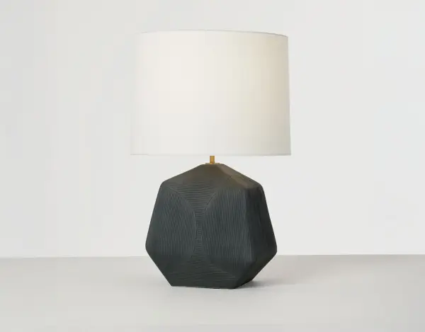 Tallulah Medium Table Lamp in Rough Black Ceramic - Image 9