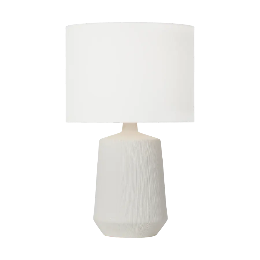 Panola Medium Table Lamp in Matte White Ceramic - Image 1