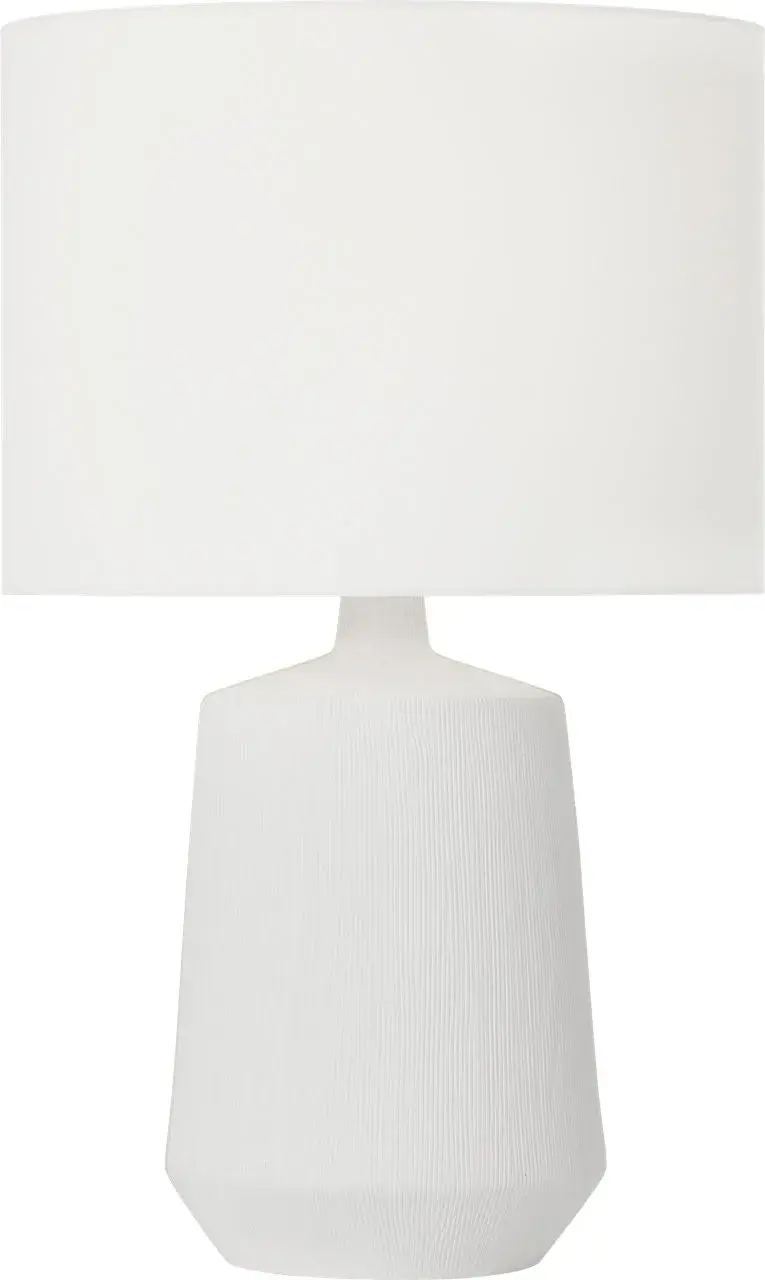 Panola Medium Table Lamp in Matte White Ceramic - Image 2