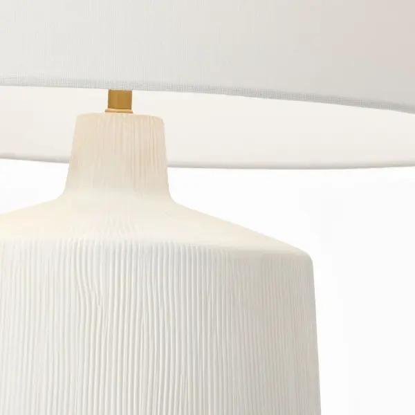 Panola Medium Table Lamp in Matte White Ceramic - Image 4