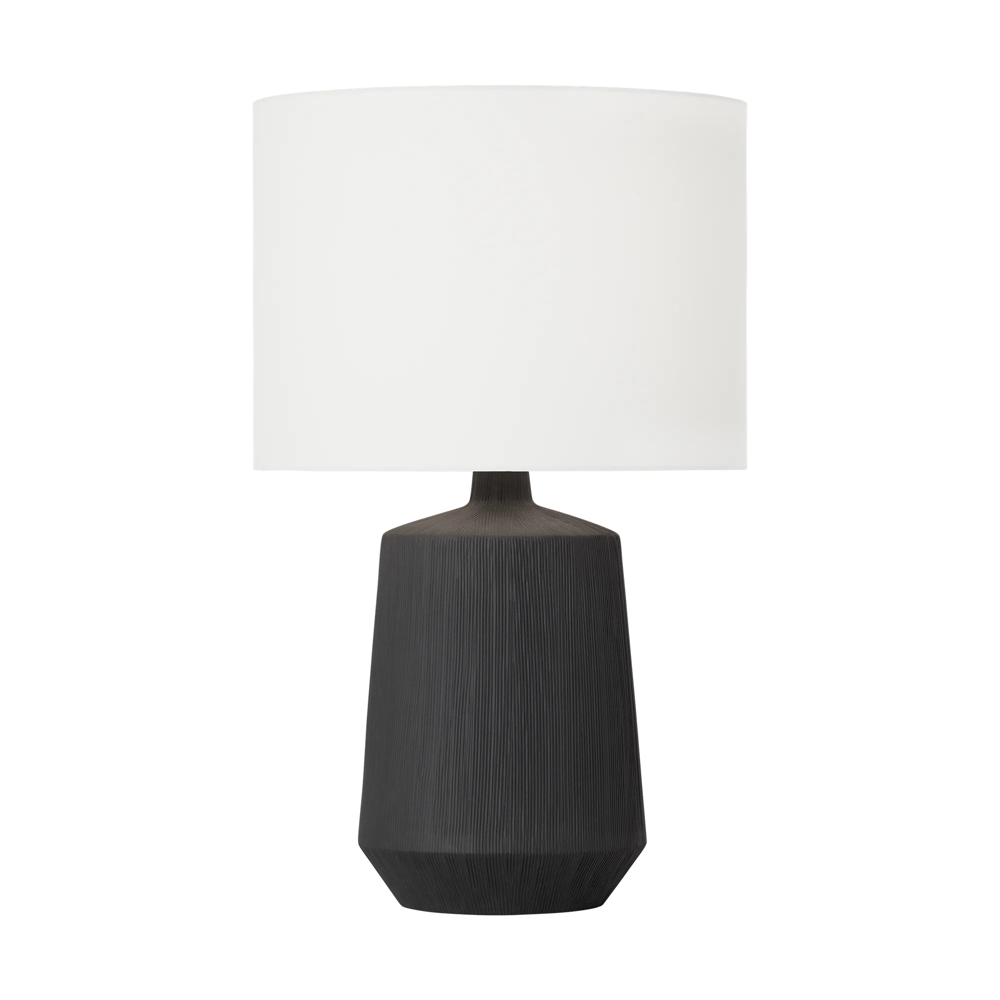 Panola Medium Table Lamp in Rough Black Ceramic