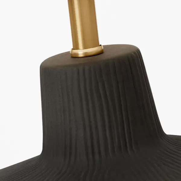 Panola Medium Table Lamp in Rough Black Ceramic - Image 3