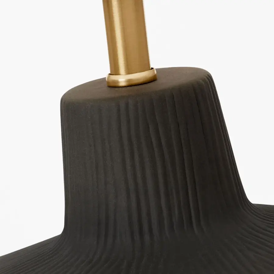 Panola Medium Table Lamp in Rough Black Ceramic - Image 3