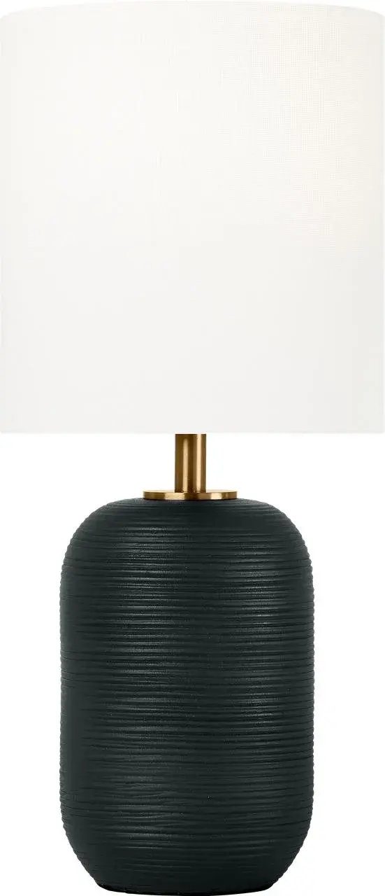 Fanny Small Table Lamp in Rough Black Ceramic - Image 1