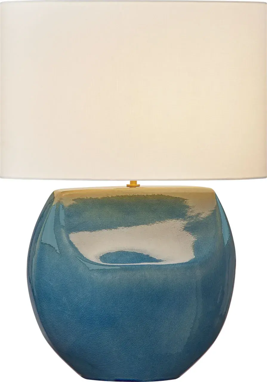 Pente 27" Table Lamp in Deep Ocean Crackle - Image 4
